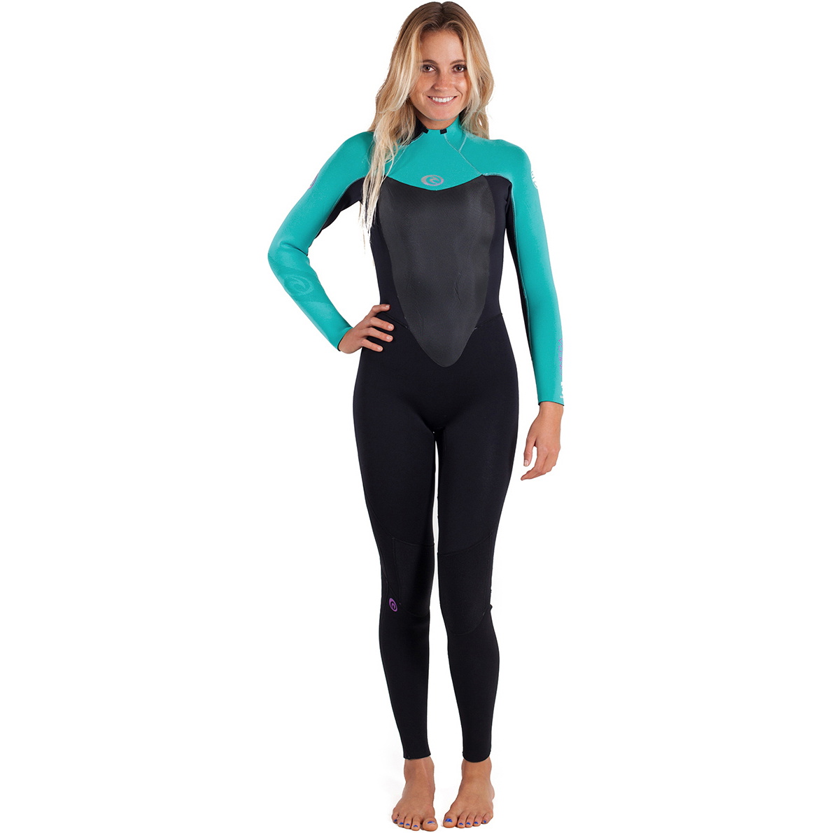 Rip Curl Womens Omega 3/2mm Back Zip GBS Wetsuit Turquoise WSM4LW